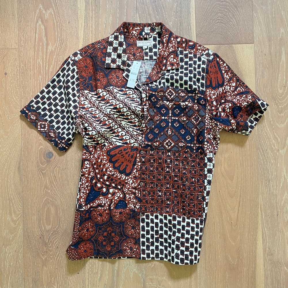 J Crew Wallace & Barnes abstract geometric shirt NWT